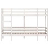 Lit superposé sans matelas blanc 75x190 cm bois de pin massif 