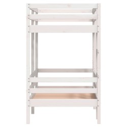 Lit superposé sans matelas blanc 75x190 cm bois de pin massif 