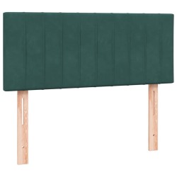 Sommier à lattes de lit et matelas vert foncé 120x210cm velours 