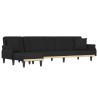 Canapé-lit en forme de L noir 271x140x70 cm velours 