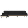 Canapé-lit en forme de L noir 271x140x70 cm velours 