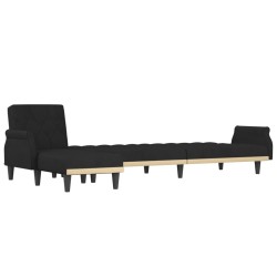 Canapé-lit en forme de L noir 271x140x70 cm velours 