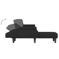 Canapé-lit en forme de L noir 271x140x70 cm velours 