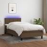 Sommier à lattes de lit et matelas et LED Marron foncé 80x200cm 
