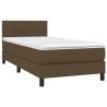 Sommier à lattes de lit et matelas et LED Marron foncé 80x200cm 