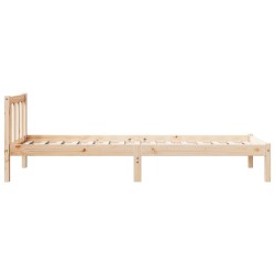 Cadre de lit extra long sans matelas 100x210 cm bois massif pin 