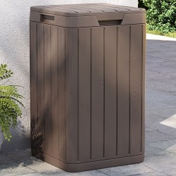 Poubelle d'extérieur marron 38x38x65 cm PP 