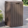 Poubelle d'extérieur marron 38x38x65 cm PP 