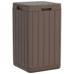 Poubelle d'extérieur marron 38x38x65 cm PP 