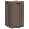 Poubelle d'extérieur marron 38x38x65 cm PP 