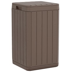 Poubelle d'extérieur marron 38x38x65 cm PP 