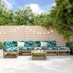 Salon de jardin 7 pcs bois de pin imprégné 