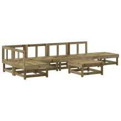 Salon de jardin 7 pcs bois de pin imprégné 