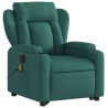 Fauteuil inclinable de massage électrique Vert foncé Tissu 
