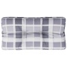 Coussin de palette motif à carreaux gris 70x40x12 cm tissu 
