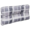 Coussin de palette motif à carreaux gris 70x40x12 cm tissu 