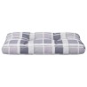 Coussin de palette motif à carreaux gris 70x40x12 cm tissu 