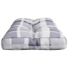 Coussin de palette motif à carreaux gris 70x40x12 cm tissu 