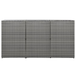 Abri de poubelle triple Anthracite 229x78x120cm Résine tressée  