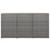 Abri de poubelle triple Anthracite 229x78x120cm Résine tressée  
