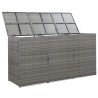 Abri de poubelle triple Anthracite 229x78x120cm Résine tressée  