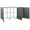 Abri de poubelle triple Anthracite 229x78x120cm Résine tressée  
