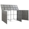Abri de poubelle triple Anthracite 229x78x120cm Résine tressée  