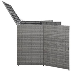 Abri de poubelle triple Anthracite 229x78x120cm Résine tressée  