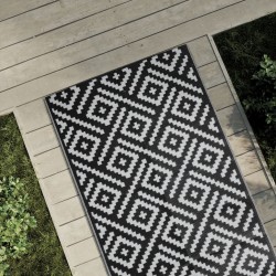 Tapis d'extérieur ARAKIL Blanc et noir 80x150 cm PP 