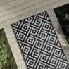 Tapis d'extérieur ARAKIL Blanc et noir 80x150 cm PP 