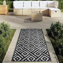 Tapis d'extérieur ARAKIL Blanc et noir 80x150 cm PP 