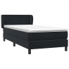 Sommier à lattes de lit avec matelas noir 100x210 cm velours 