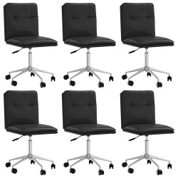 Chaises à manger lot de 6 noir similicuir 