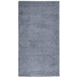 Tapis shaggy PAMPLONA poils longs moderne bleu 60x110 cm 