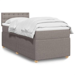 Sommier à lattes de lit avec matelas Taupe 100x200 cm Tissu 