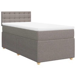 Sommier à lattes de lit avec matelas Taupe 100x200 cm Tissu 