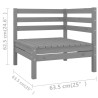 Salon de jardin 8 pcs Gris Bois de pin massif 