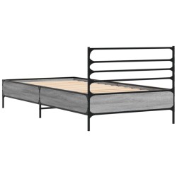 Cadre de lit sans matelas sonoma gris 100x200 cm 
