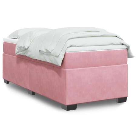 Sommier à lattes de lit avec matelas Rose 90x190 cm Velours 