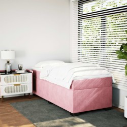 Sommier à lattes de lit avec matelas Rose 90x190 cm Velours 
