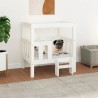Lit pour chien Blanc 65,5x43x70 cm Bois de pin solide 