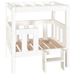 Lit pour chien Blanc 65,5x43x70 cm Bois de pin solide 