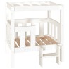 Lit pour chien Blanc 65,5x43x70 cm Bois de pin solide 