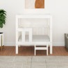 Lit pour chien Blanc 65,5x43x70 cm Bois de pin solide 