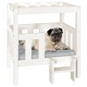 Lit pour chien Blanc 65,5x43x70 cm Bois de pin solide 