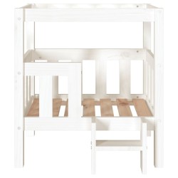 Lit pour chien Blanc 65,5x43x70 cm Bois de pin solide 