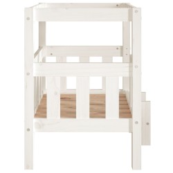 Lit pour chien Blanc 65,5x43x70 cm Bois de pin solide 