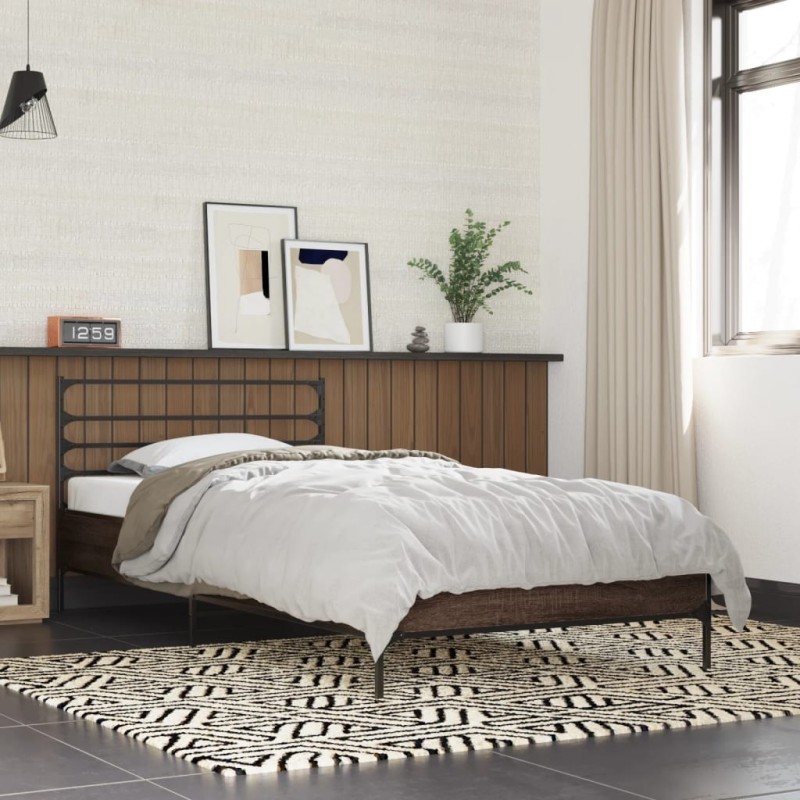 Cadre de lit sans matelas chêne marron 100x200 cm 