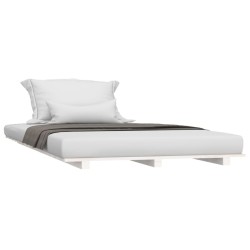 Cadre de lit sans matelas blanc 100x200 cm bois de pin massif 