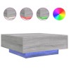 Table basse avec lumières LED sonoma gris 80x80x31 cm 